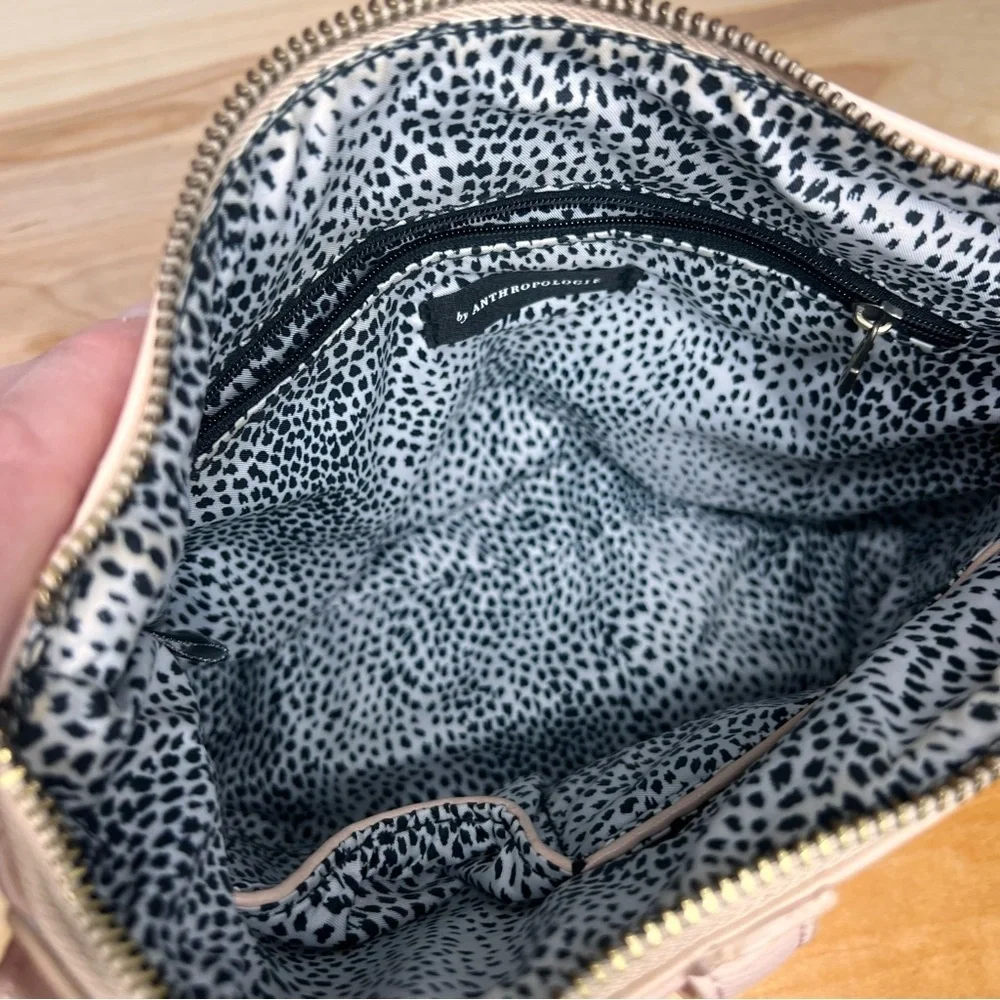 Anthropologie Delancey Crossbody Bag Vegan Leather Soft Pink Purse Chic Classic - Picture 5 of 9